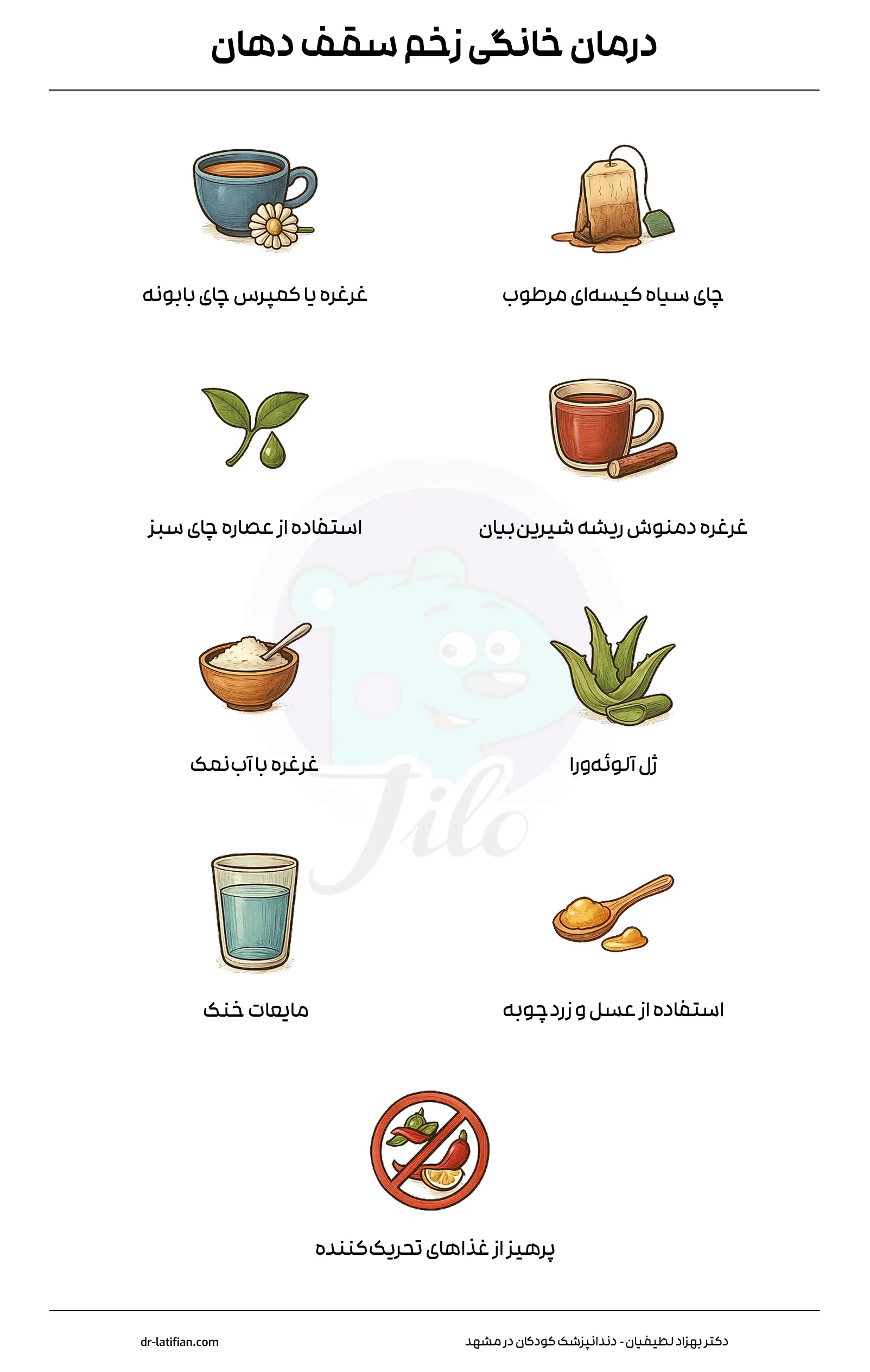 درمان خانگی زخم سقف دهان